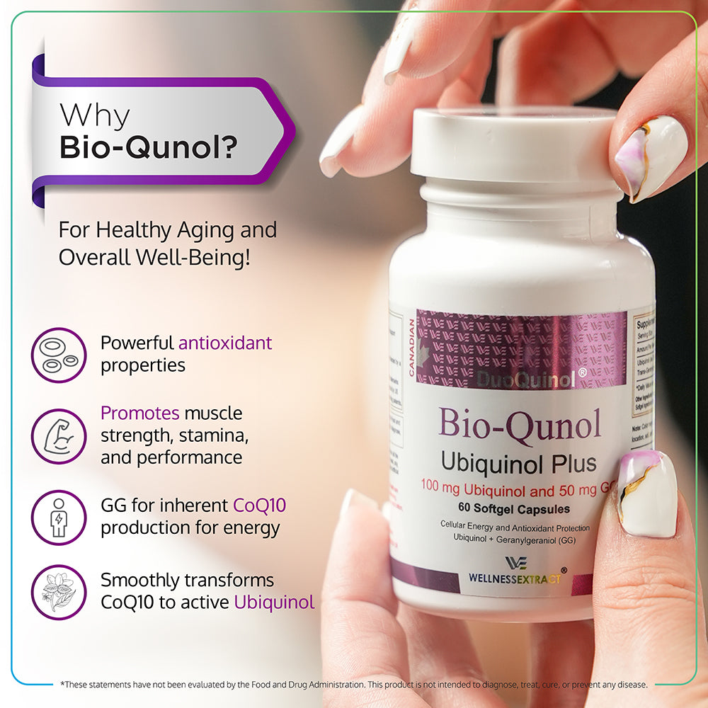 Bio-Qunol |含有香叶基香叶醇 (GG) 的泛醇 (CoQ10) 补充剂 | 150 毫克 60 粒软胶囊